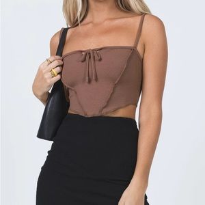 Princess Polly Miriam Top- Brown